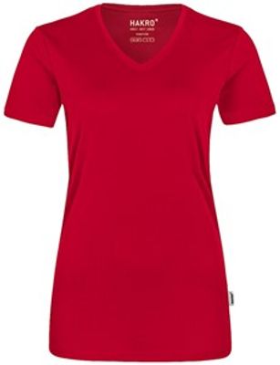 Hakro 187 Women's V-neck shirt COOLMAX® - Red - 3XL