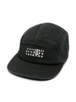 MM6 Maison Margiela Kids casquette en coton à imprimé numéros - Noir