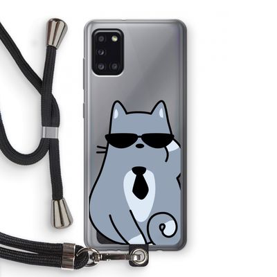 Cool cat: Samsung Galaxy A31 Transparant Hoesje met koord