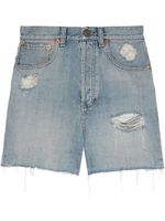 Gucci short en jean à délavage écologique - Bleu