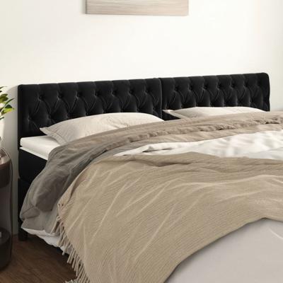 Hoofdborden 2 st 90x7x78/88 cm fluweel zwart