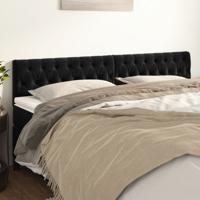 Hoofdborden 2 st 90x7x78/88 cm fluweel zwart