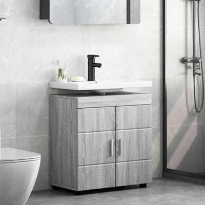 Badkamer wastafelkast Grijs sonoma 60 x 34 x 63 cm Bewerkt hout