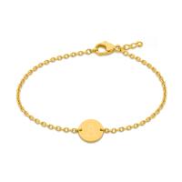 Gepersonaliseerde initialen muntjes armband - Stainless steel - Goud - 1 initiaal