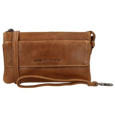 Hide & Stitches Schoudertasje / Clutch Porto Bruin