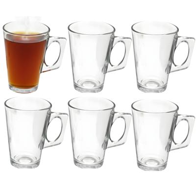 Gerimport Thee bekers / mokken - 6x stuks - glas - 255 ml