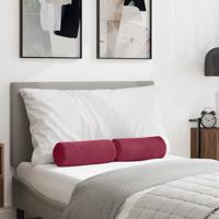 Bolster Kussens 2 stuks Wijnrood 15 x 40 cm Cordstof