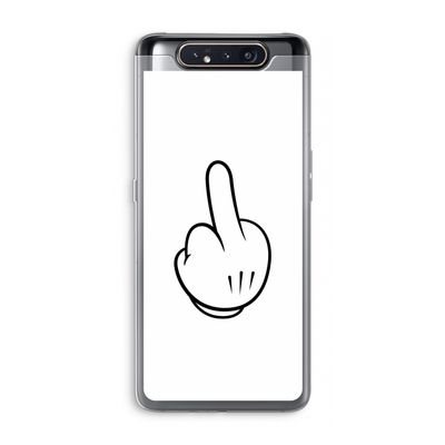 Middle finger white: Samsung Galaxy A80 Transparant Hoesje