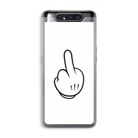 Middle finger white: Samsung Galaxy A80 Transparant Hoesje
