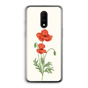 Red poppy: OnePlus 7 Transparant Hoesje