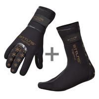 BTTLNS Neopreen thermal zwemhandschoenen en zwemsokken voordeelset goud