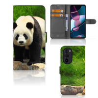 Motorola Edge 30 Pro Telefoonhoesje met Pasjes Panda