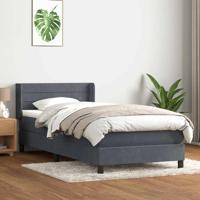 Boxspring met matras fluweel donkergrijs 100x210 cm