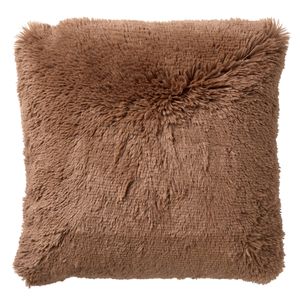 Dutch Decor - FLUFFY - Sierkussen 60x60 cm - superzacht - XL kussen - Tobacco Brown - bruin