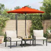 VidaXL Parasol met led&apos;s en stalen paal 225x225x212 cm terracotta