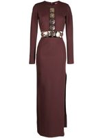 STAUD robe Delphine mi-longue - Marron