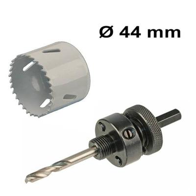 Gatenzaag Ø44 mm - Adapter met centreerboor - Geschikt voor LED Inbouwspots Sienna - Bi-metaal zaagblaad