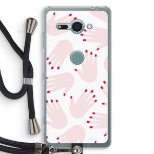 Hands pink: Sony Xperia XZ2 Compact Transparant Hoesje met koord