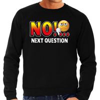 Funny emoticon sweater No next question zwart heren - thumbnail