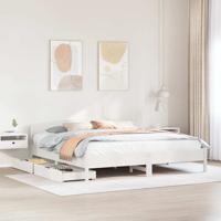Bedframe zonder matras massief grenenhout wit 180x200 cm