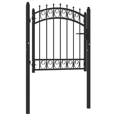 Poort met speerpunten 100x100 cm staal zwart
