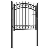 Poort met speerpunten 100x100 cm staal zwart