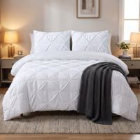 Dekbedovertrek Velvet Pintuck - Wit - Lits-Jumeaux (240x220 Cm) - Wit Microvezel - Patroon - Sleeptime - Dekbed-Discounter.nl