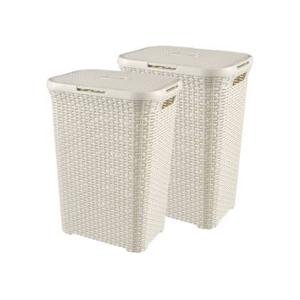 Curver Style Wasmand met Deksel - 60L - 2 stuks - Wit