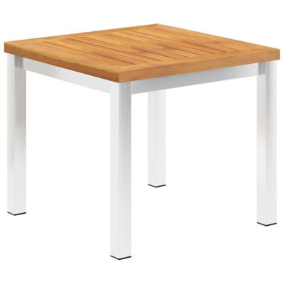 Tuinbijzettafel 45x45x38 cm massief acaciahout roestvrij staal