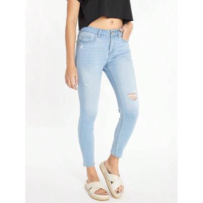 High Rise Skinny Jeans - Light Wash Stretch Denim Ankle Pants Light Wash / US1