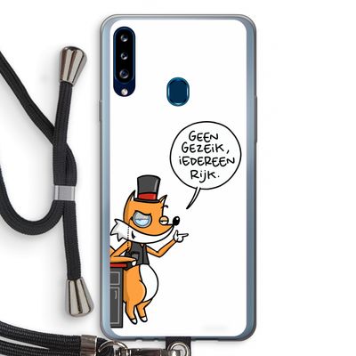 Geen Gezeik: Samsung Galaxy A20s Transparant Hoesje met koord Geen Gezeik: Samsung Galaxy A20s Transparant Hoesje met koord