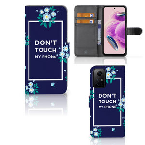 Xiaomi Redmi Note 12S Portemonnee Hoesje Flowers Blue DTMP