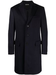 Zegna manteau à simple boutonnage - Bleu