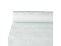 Damast tafelkleed papier 118cmx8m wit