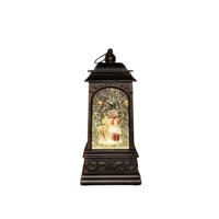 Lantaarn sneeuwpop 20,5x9 cm bruin - Annas collection