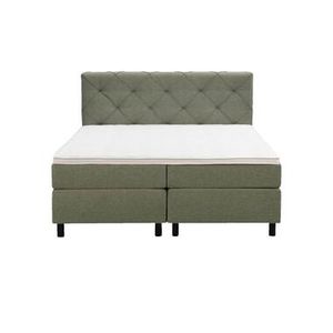 Boxspring Liv geruit - groen - 160x200 cm - ronde poot - Leen Bakker