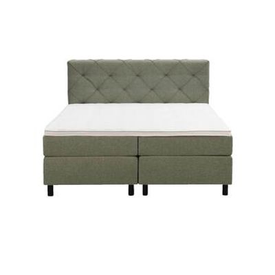Boxspring Liv geruit - groen - 160x200 cm - ronde poot - Leen Bakker