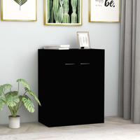 Dressoir 60x30x75 cm bewerkt hout zwart - thumbnail
