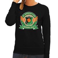 Zwarte St. Patricks day drinking team sweater dames - thumbnail