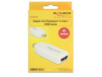 DeLOCK 65582 tussenstuk voor kabels mini Displayport 1.2 HDMI-A Wit - thumbnail