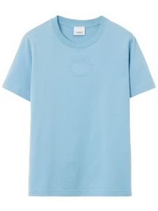 Burberry t-shirt en coton à logo brodé - Bleu