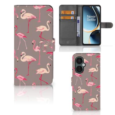 OnePlus Nord CE 3 Lite | Telefoonhoesje | Met pasjeshouder | Flamingo