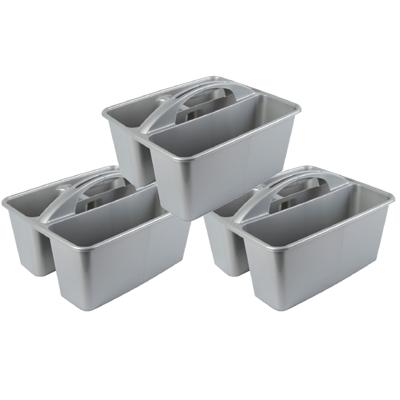 Opbergbox - 3x - kunststof - 6L - met handvat - opbergdoos - mand - Opbergbakken