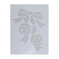 Kerst raamsjabloon kerstbelletjes - wit - 35 cm - raamdecoratie - kerstversiering