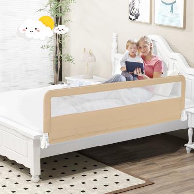 180 cm Beige Lange Opvouwbare Bedhekje met Veiligheidsgordels 180° Opvouwbaar