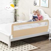 180 cm Beige Lange Opvouwbare Bedhekje met Veiligheidsgordels 180° Opvouwbaar