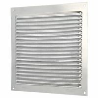 AMIG Ventilatie/muurrooster met gaas - 170 x 170mm - aluminium - zilver - schoepenrooster