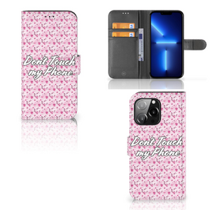 iPhone 13 Pro Portemonnee Hoesje Flowers Pink DTMP