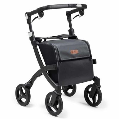 Rollz Flex 2 rollator classic (7,4 kg) | Rollator met grote boodschappentas | Matt Black | Lichtgewicht rollator | 3010RF0012