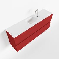 Toiletmeubel Mondiaz Ada | 120 cm | Meubelkleur Fire | Lex wastafel Talc Midden | 1 kraangat